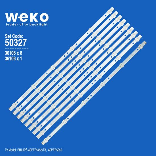 WKSET-5327 36105X8 36106X1 K490WD7 A1 4708-K49WD7-A1213K 9 ADET LED BAR resmi