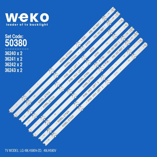 WKSET-5380 36240X2 36241X2 36242X2 36243X2 49 V16.5 ART 8 ADET LED BAR resmi