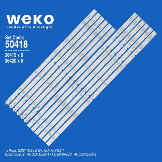 WKSET-5418 36419X6 36420X6 KJ55D13R/L-ZC21F-05 12 ADET LED BAR resmi