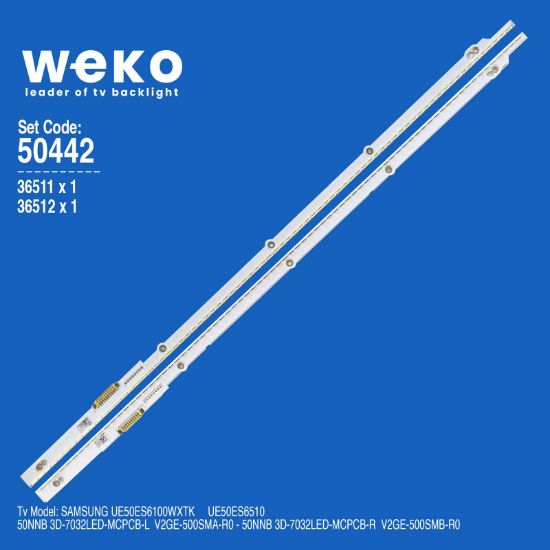 WKSET-5442 36511X1 36512X1 50NNB 3D-7032LED-MCPCB 2 ADET LED BAR (76LED) resmi