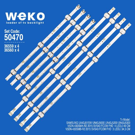 WKSET-5470 36559X4 36560X4 V5DN-430SMA-R2/V5DN-430SMB-R2 8 ADET LED BAR resmi