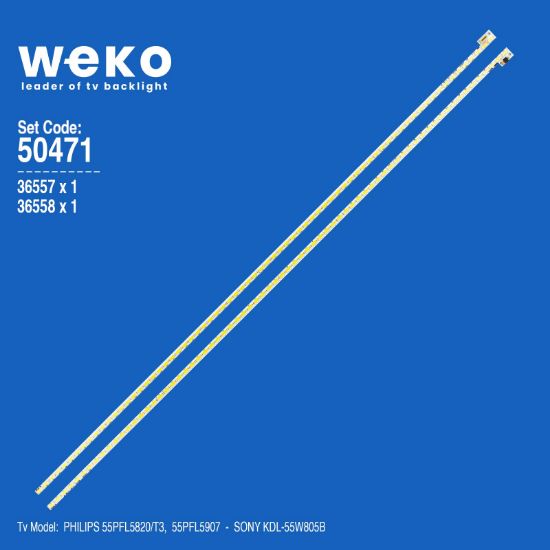 WKSET-5471 36557X1 36558X1 55TA04 7030PKG/55TA05 7030PKG 2 ADET LED BAR (72LED) resmi