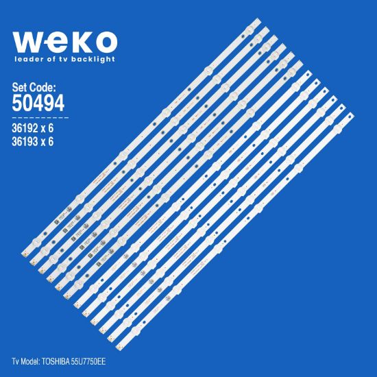 WKSET-5494 36192X6 36193X6 K550WD7 A3 6X12 TYP-A -B 12 ADET LED BAR resmi