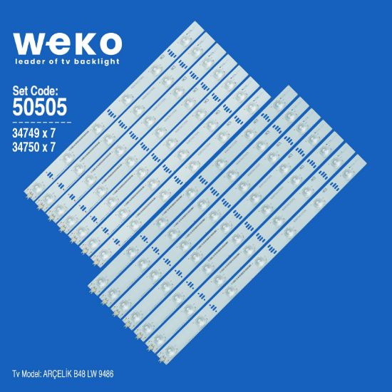 WKSET-5505 34749X7 34750X7 ARCELİK_48_ZKN60600 ZKP6060 14 ADET LED BAR resmi