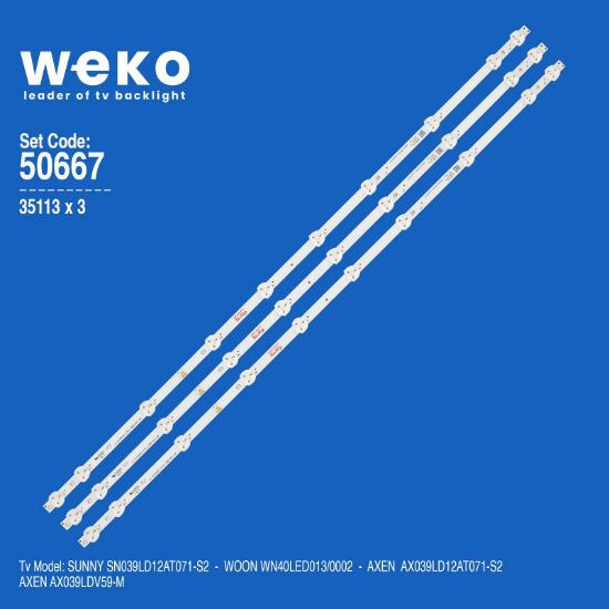 WKSET-5667 35113X3 JL.D390A1235-081AS-M  3 ADET LED BAR resmi