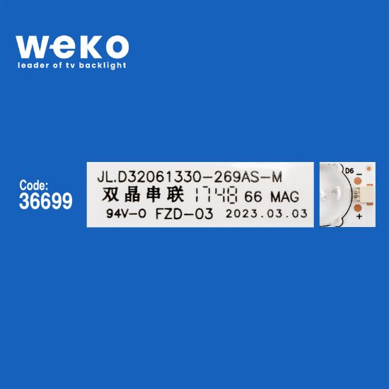 WKSET-5780 36699X2 JL.D32061330-269AS-M 6 LEDLİ 56,5 CM 3V  2 ADET LED BAR resmi