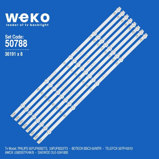WKSET-5788 36191X8 K550WDC1 A2 4708-K550WD-A2113N01 8 ADET LED BAR resmi