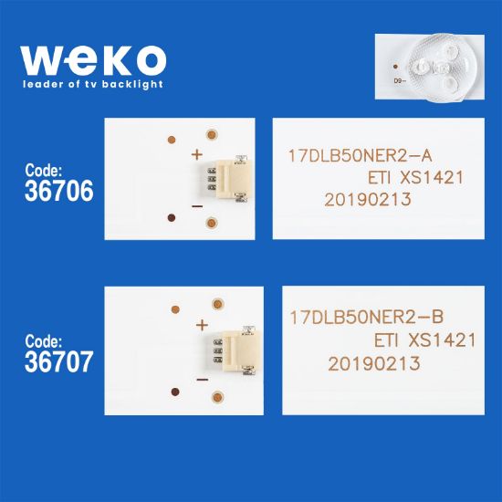 WKSET-5792 36706X2 36707X1 17DLB50NER2-A/B 3 ADET LED BAR resmi