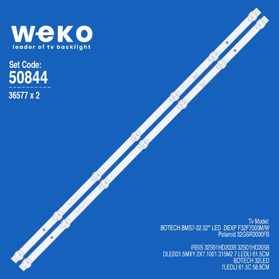 WKSET-5844 36577X2 DLED31.5MXY 2X7 1001 315M2 2 ADET LED BAR resmi