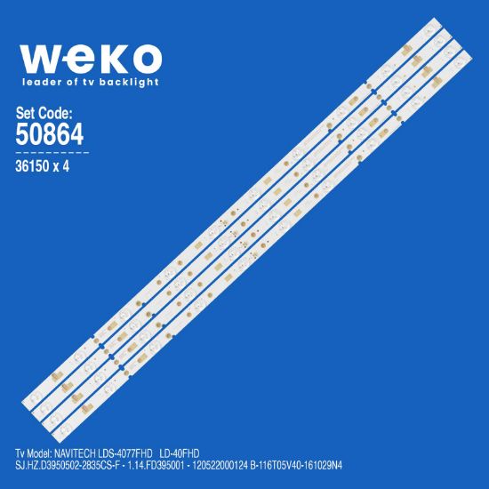 WKSET-5864 36150X4 SJ.HZ.D3950502-2835CS-F 4 ADET LED BAR resmi