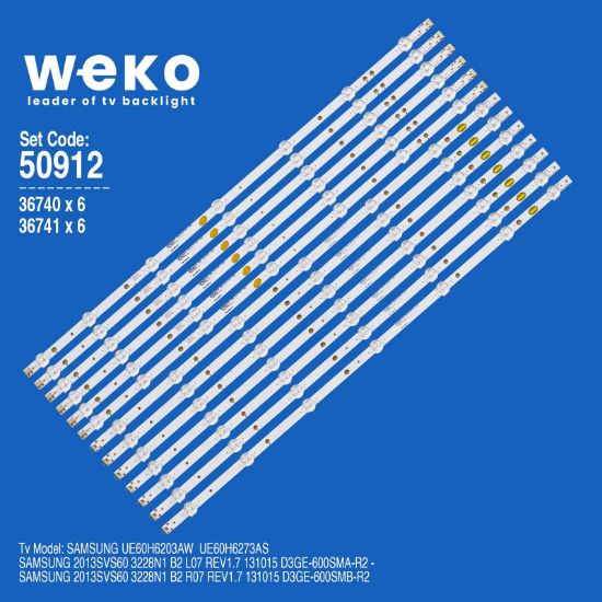 WKSET-5912 36740X6 36741X6 D3GE-600SMA/B-R 12 ADET LED BAR resmi