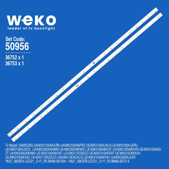 WKSET-5956 36752X1 36753X1 V6LF_395SFA/B 2 ADET LED BAR (21LED) resmi