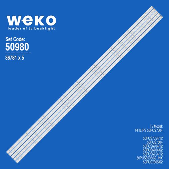 WKSET-5980 36781X5 LB-GM3030-GJ0D22505X9AMB2-1-T 5 ADET LED BAR resmi