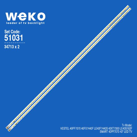 WKSET-6031 34713X1 40INCH 7020PKG 54EA REV0.1 120522 1 ADET LED BAR (54LED) resmi