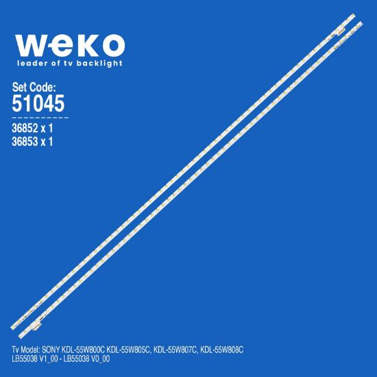 WKSET-6045 36852X1 36853X1 LB55038 V0_00 / LB55038 V1_00 2 ADET LED BAR (63LED) resmi