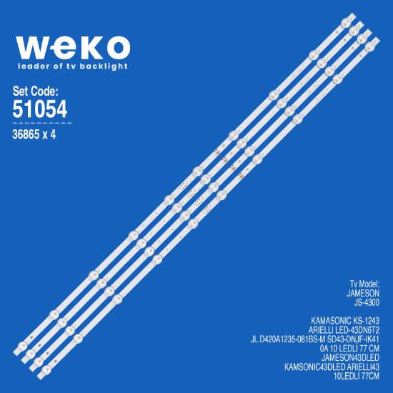 WKSET-6054 36865X4 JL.D420A1235-081BS-M 4 ADET LED BAR resmi