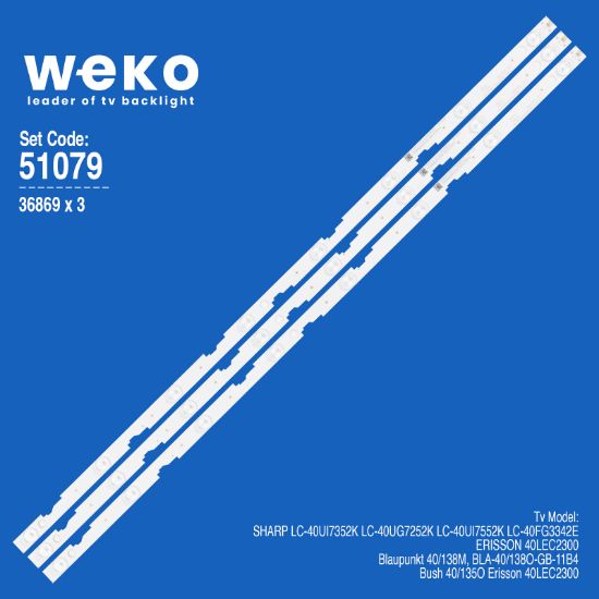 WKSET-6079 36869X3 RF-AJ400S30-0801S-12 A1 3 ADET LED BAR resmi