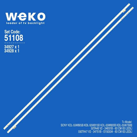 WKSET-6108 34927X1 34928X1 550TA46 V2 550TA47 V2  2 ADET LED BAR (63LED) resmi