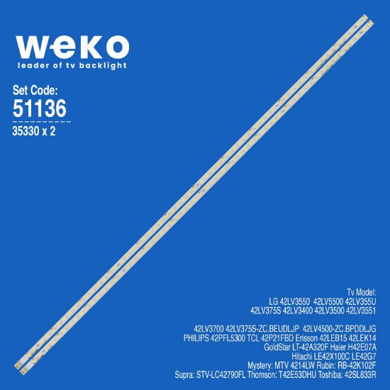 WKSET-6136 35330X2 42T11-06A  2 ADET LED BAR (60LED) resmi