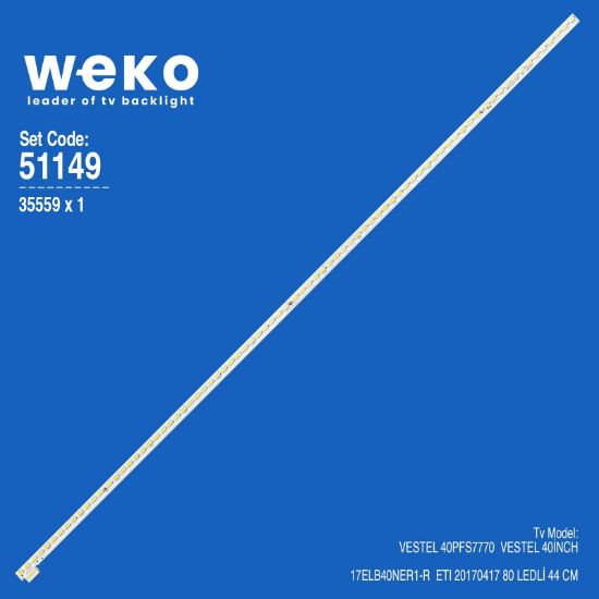 WKSET-6149 35559X1 17ELB40NER1-R  ETI 20170417  1 ADET LED BAR (80LED) resmi