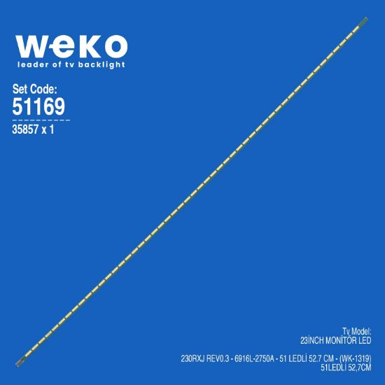 WKSET-6169 35857X1 230RXJ REV0.3 - 6916L-2750A 1 ADET LED BAR (51LED) resmi
