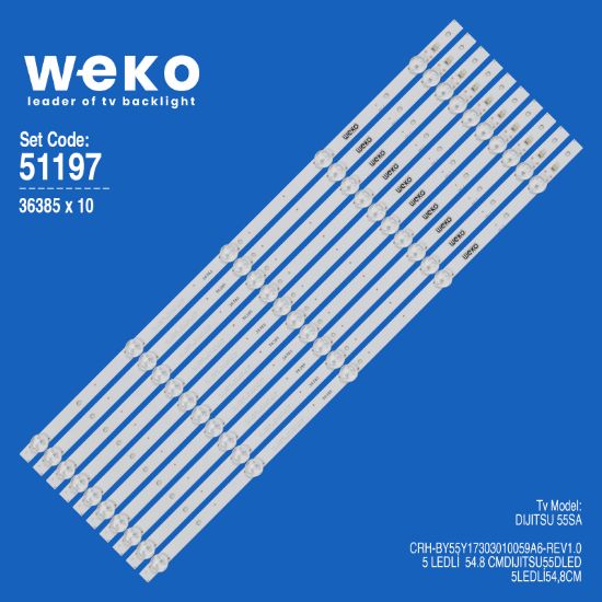 WKSET-6197 36385X10 CRH-BY55Y17303010059A6-REV1.0   10 ADET LED BAR resmi