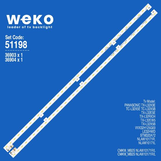 WKSET-6198 36903X1 36904X1 CMKM-MB2S  NLAW10171L/R  2 ADET LED BAR (36LED) resmi