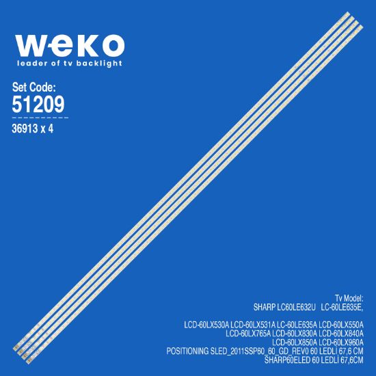 WKSET-6209 36913X4 POSITIONING SLED_2011SSP60_60_GD_REV0 4 ADET LED BAR (60LED) resmi