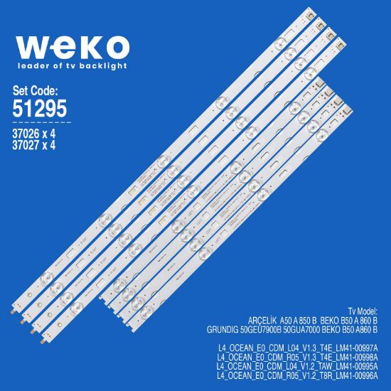 WKSET-6295 37026X4 37027X4 SE50D09L/R-ZC22AG-03 8 ADET LED BAR resmi