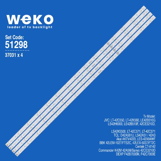 WKSET-6298 37031X4 LED42D15-01 (C) 3034201520V  4 ADET LED BAR resmi