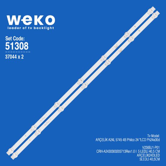 WKSET-6308 37044X2 CRH-A2430300205713Rev1.0 I  2 ADET LED BAR resmi