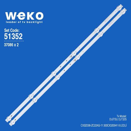 WKSET-6352 37086X2 CX32D06-ZC22AG-11 303CX320041 2 ADET resmi