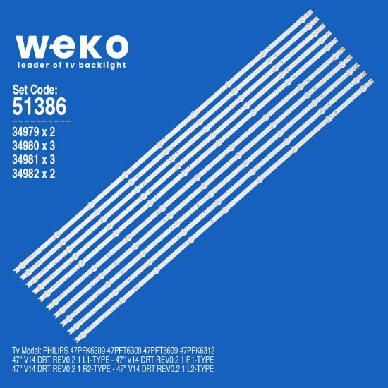 WKSET-6386  34979X2 34980X3 34981X3 34982X2  47 V14 DRT REV0.2 1  94 CM BİRLEŞTİRİLMİŞ LED KODU 5 ADET LED BAR resmi