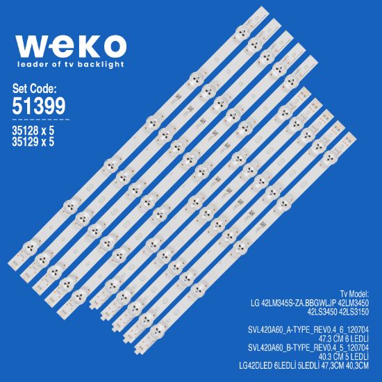 WKSET-6399 35128X5 35129X5 SVL420A60_A/BTYPE_REV0.4_6_120704  10 ADET LED BAR resmi