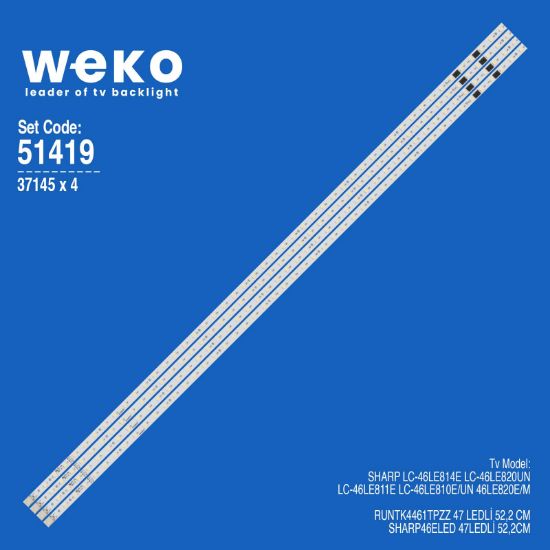 WKSET-6419 37145X4 RUNTK4461TPZZ  4  ADET LED BAR (47LED) resmi