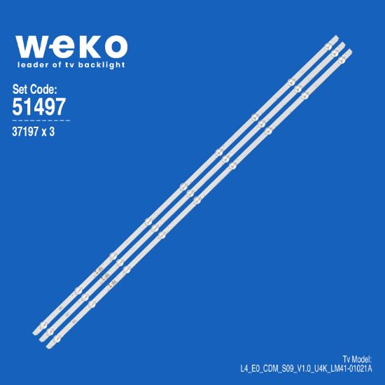 WKSET-6497 37197X3  SE50D09-ZC22AG--06 9S1P WPM60600-AA 3 ADET LED BAR resmi