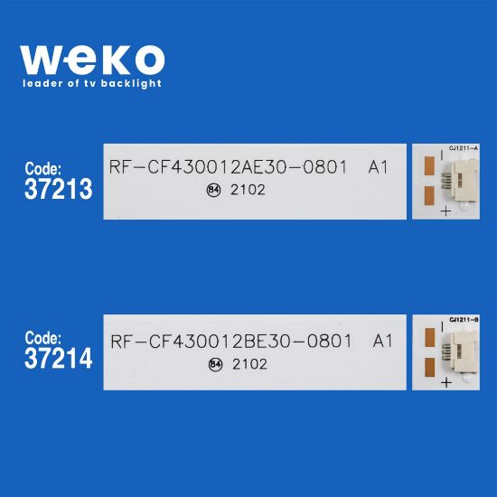 WKSET-6532 37220X2 37221X2 RF-CF430012A/BE30-0801 A1 A/B TYPE 4 ADET LED BAR (8+8LENS) resmi