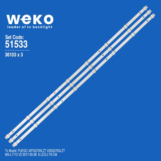 WKSET-6533 36103X3 MS-L1713 V2 SJ.CX.D4200402-3030CS-M  3 ADET LED BAR resmi