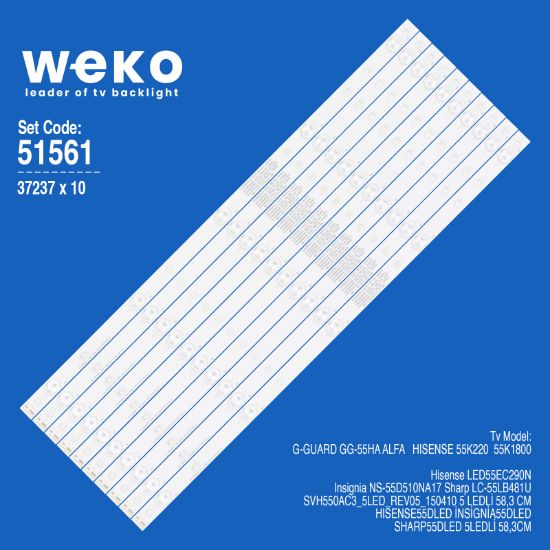 WKSET-6561 37237X10 SVH550AC3_5LED_REV05_150410  10 ADET LED BAR resmi