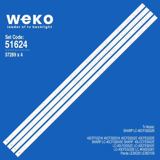 WKSET-6624 37289X4 RF-AJ400E32-0901S-04 A2  4 ADET LED BAR resmi