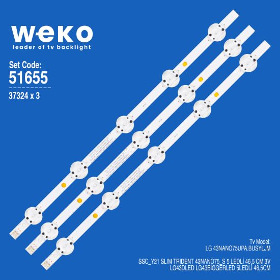 WKSET-6655 37324X3 SSC_Y21 SLIM TRIDENT 43NANO75_S  3 ADET LED BAR resmi