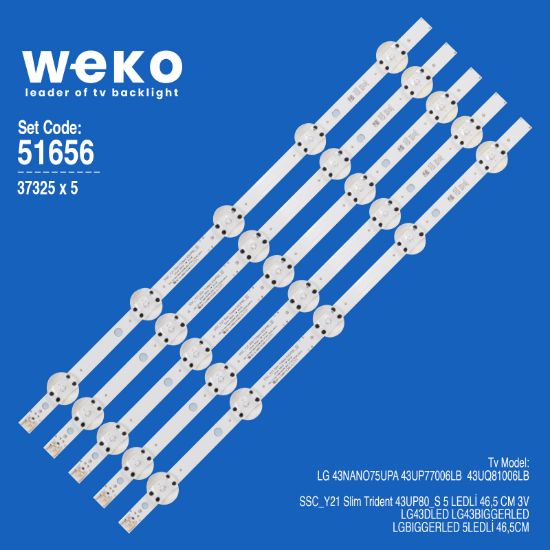 WKSET-6656 37325X5 SSC_Y21 SLIM TRİDENT 43UP80_S 5 ADET LED BAR resmi