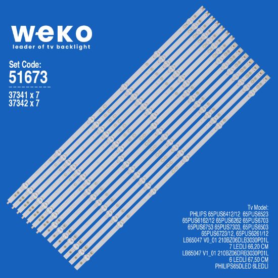 WKSET-6673 37341X7 37342X7 LB65047 V1_03/LB65047 V0_03  14 ADET LED BAR resmi