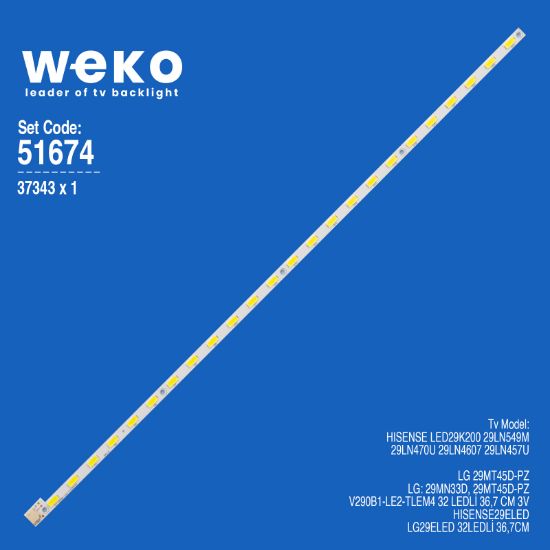 WKSET-6674 37343X1 V290B1-LE2-TLEM4  1 ADET LED BAR (32LED) resmi