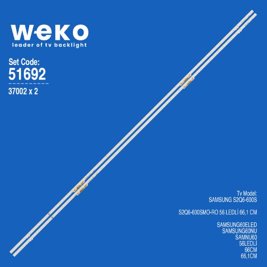 WKSET-6692 37002X2 S2Q6-600SM0-R0  2 ADET LED BAR TWO COLOR (İKİ RENK) (56LED) resmi