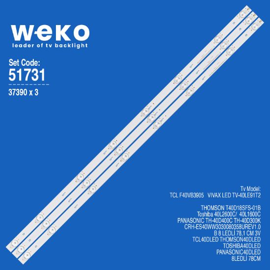 WKSET-6731 37390X3  CRH-ES40WW3030080358UREV1.0 B  3 ADET LED BAR resmi