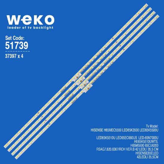 WKSET-6739 37397X4 RSAG7.820.6367/ROH VER.B 4 ADET LED BAR (42LED) resmi