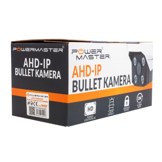 POWERMASTER PM-19421 2MP 2.8 MM 24 IR LED AHD SİYAH PLASTİK KASA BULLET KAMERA resmi