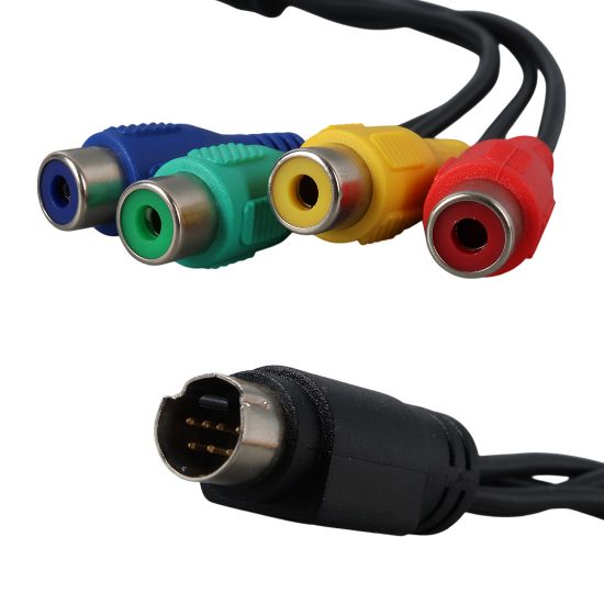 7 PİN S-VİDEO TO 4 RCA DİŞİ RGB GÖRÜNTÜ KABLOSU (DVD - DV - ESKİ EKRAN KARTI - TÜPLÜ TELEVİZYON) resmi