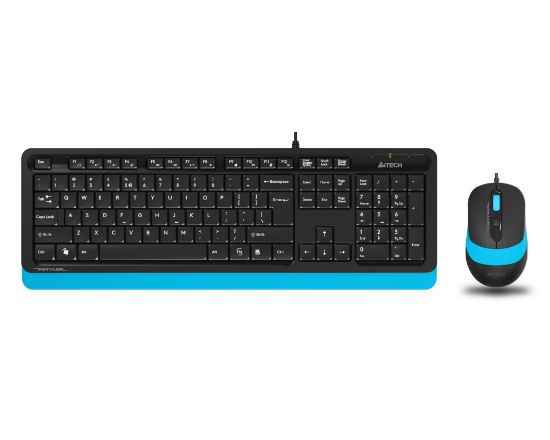 A4 TECH F1010 Q USB MAVİ TR MM KLAVYE+OPTİK MOUSE resmi
